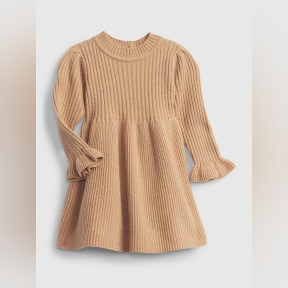 BABYGAP | Knit Ribbed Ruffle Cuff Dress - Picture 1 of 4